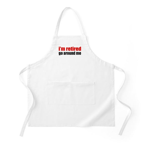 CafePress - I'M Retired Go Around Me Light - Kitchen Apron with Pockets, Grilling Apron, Baking Apron