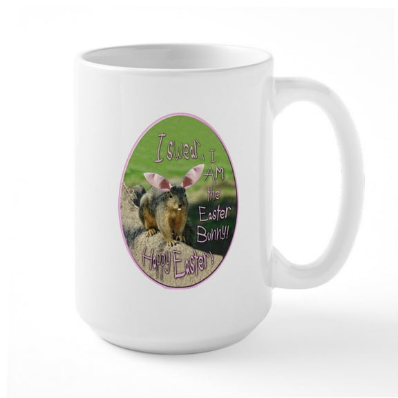 CafePress - I AM An Easter Bunny! Large Mug - 15 oz Ceramic Large White Novelty Mug