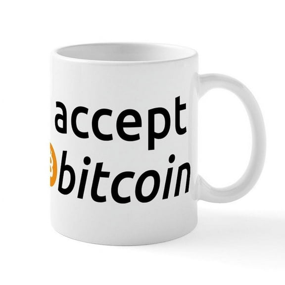 CafePress - I Accept Bitcoin Mugs - 11 oz Ceramic Mug - Novelty Coffee Tea Cup
