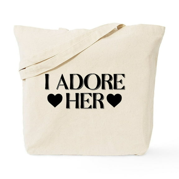 CafePress - I Adore Her Tote Bag - Unisex Canvas Tote Bag, Beige, 1-Piece