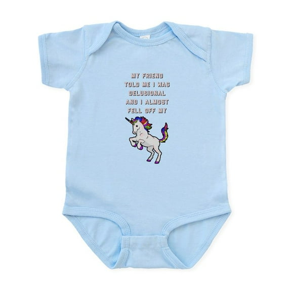 CafePress - I Almost Fell Off My Unicorn Baby Light Bodysuit - Baby Light Bodysuit, Size Newborn - 24 Months