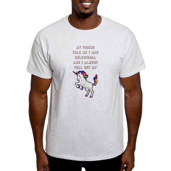 CafePress - I Almost Fell Off My Unicorn Light T Shirt - Men's Classic Graphic T-Shirt