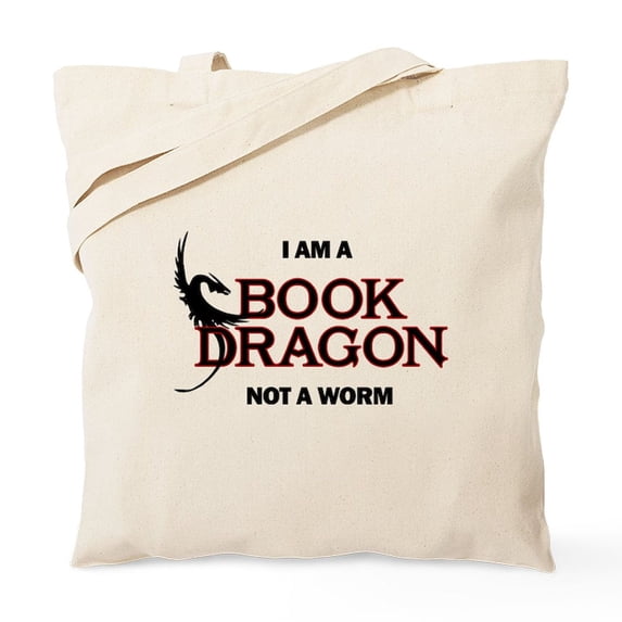 CafePress - I Am A Book Dragon Not A Worm Tote Bag - Unisex Canvas Tote Bag, Beige, 1-Piece