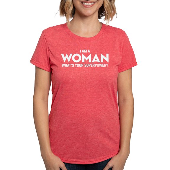 CafePress - I Am A Woman Women's Dark T Shirt - Womens Tri-blend T-Shirt