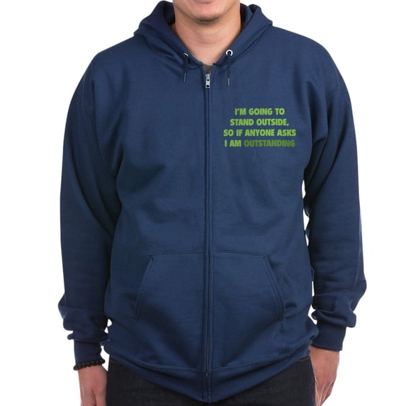 CafePress - I Am Outstanding Zip Hoodie (Dark) - Zip Hoodie, Classic Hooded Sweatshirt with Metal Zipper