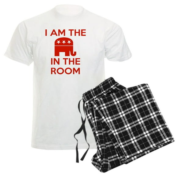 CafePress - I Am The Elephant In The Room Men's Light Pajamas - Men's Light Loose Fit Cotton Pajama Set