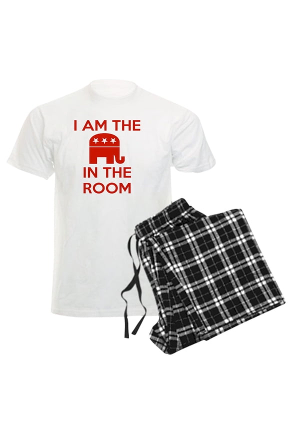 - I Am The Elephant In The Room Men's Light Pajamas - Men's Light Loose Fit Cotton Pajama Set