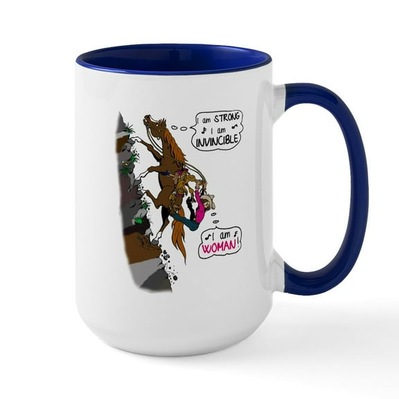 CafePress - I Am Woman! Large Mug - 15 oz Ceramic Large White Novelty Mug