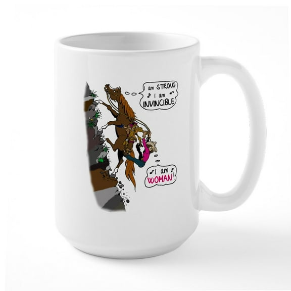 CafePress - I Am Woman! Large Mug - 15 oz Ceramic Large White Novelty Mug