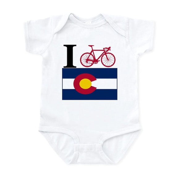 CafePress - I BIKE Colorado Infant Bodysuit - Baby Light Bodysuit, Size Newborn - 24 Months