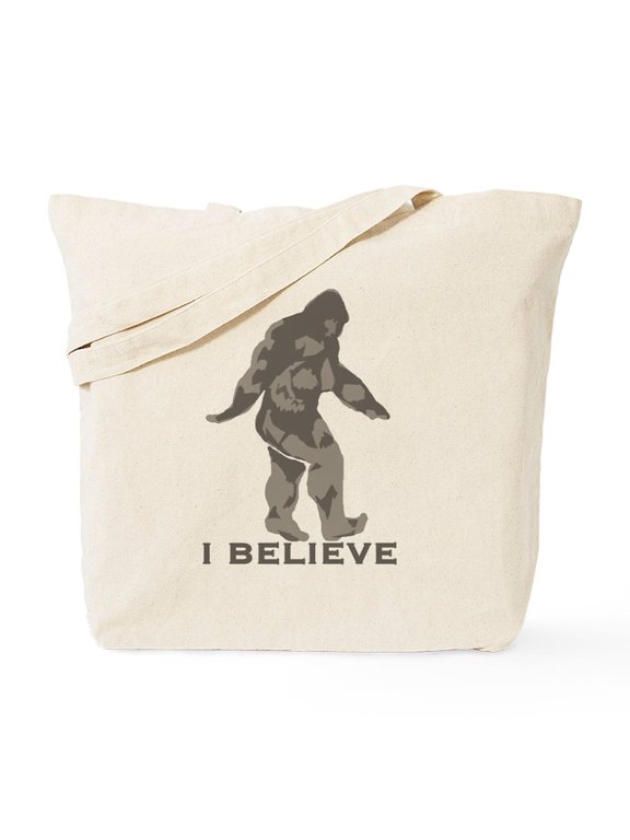 - I Believe In The Bigfoot Tote Bag - Unisex Canvas Tote Bag, Beige, 1-Piece