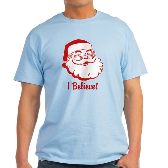CafePress - I Believe Santa Claus Light T Shirt - Men's Classic Graphic T-Shirt