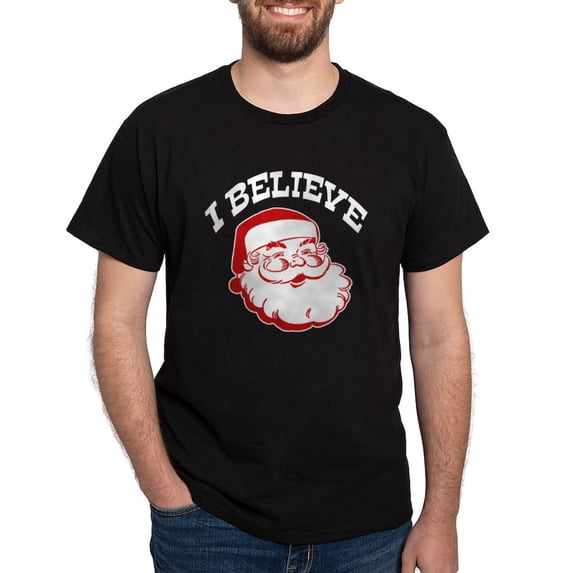 CafePress - I Believe Santa Dark T Shirt - Men's Classic Graphic Cotton T-Shirt