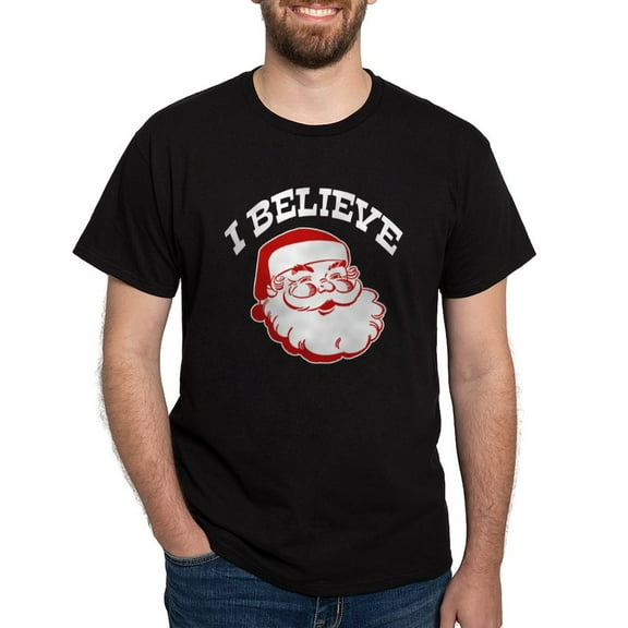 CafePress - I Believe Santa Dark T Shirt - Men's Classic Graphic Cotton T-Shirt
