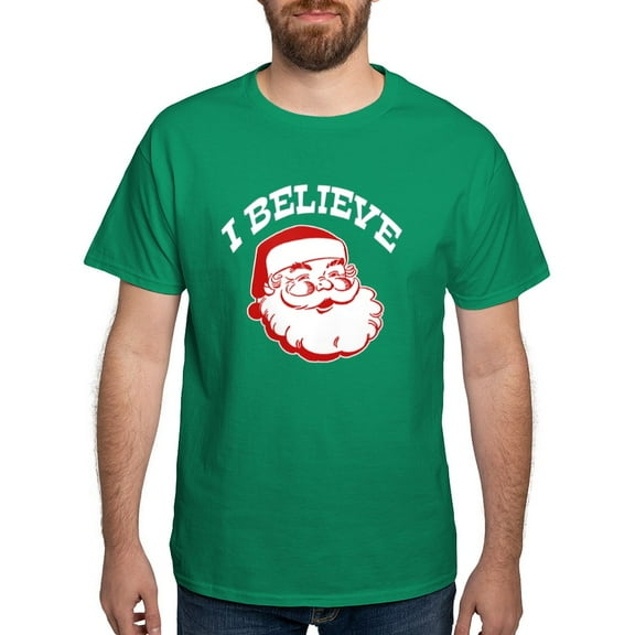 CafePress - I Believe Santa Dark T Shirt - Men's Classic Graphic Cotton T-Shirt