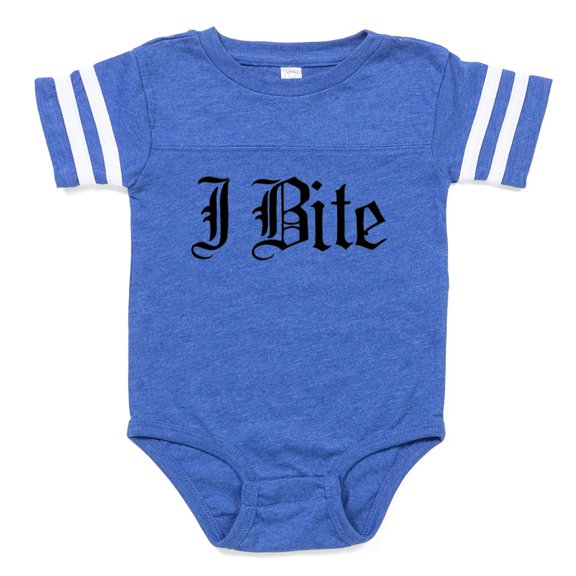 CafePress - I Bite_Tr - Cute Infant Baby Football Bodysuit