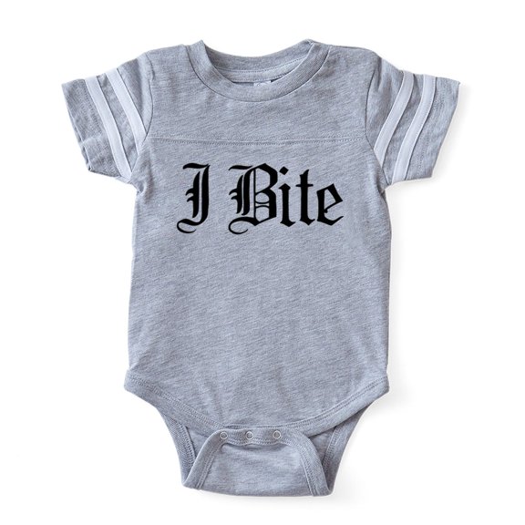 CafePress - I Bite_Tr - Cute Infant Baby Football Bodysuit