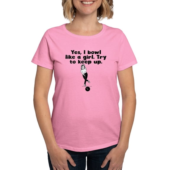 CafePress - I Bowl Like A Girl T Shirt - Women's Traditional Fit Dark T-Shirt