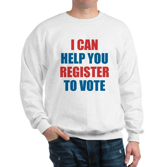 CafePress - I CAN HELP YOU REGISTER TO VOTE VOLUNTEER VOTER Sw - Crew Neck Sweatshirt