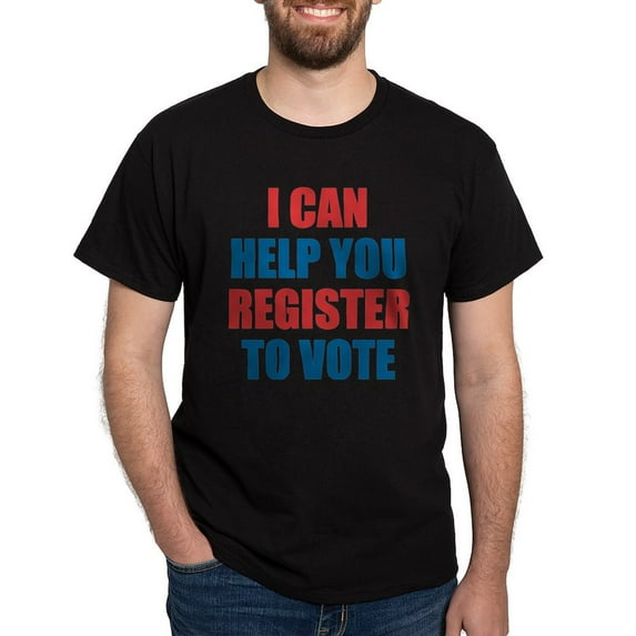 CafePress - I CAN HELP YOU REGISTER TO VOTE VOLUNTEER VOTER T - Men's Classic Graphic Cotton T-Shirt