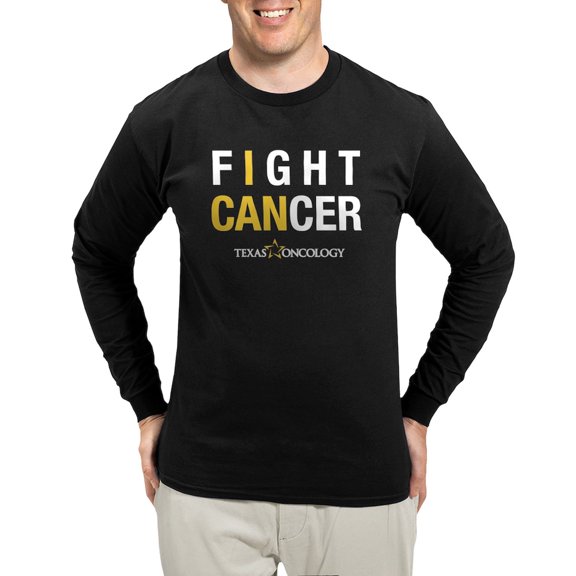 CafePress - I Can Fight Cancer Dark Long Sleeve T Shirt - Long Sleeve Dark T-Shirt