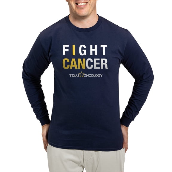 CafePress - I Can Fight Cancer Dark Long Sleeve T Shirt - Long Sleeve Dark T-Shirt