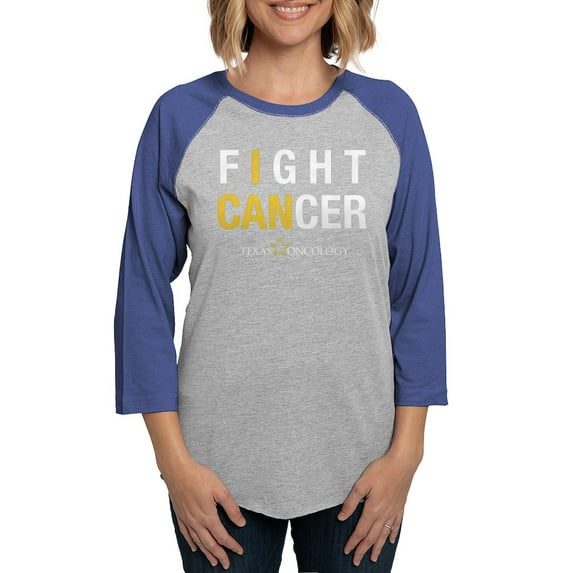 CafePress - I Can Fight Cancer Long Sleeve T Shirt - Womens Baseball Tee