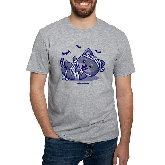 CafePress - I Can Has Halloween? Men's Classic T Shirt - Fitted T-Shirt, Vintage Fit Soft Cotton Tee