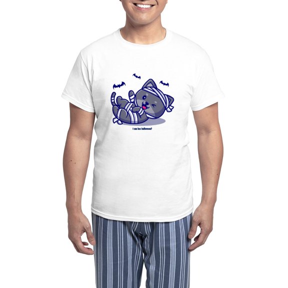 CafePress - I Can Has Halloween? Pajamas - Men's Light Loose Fit Cotton Pajama Set