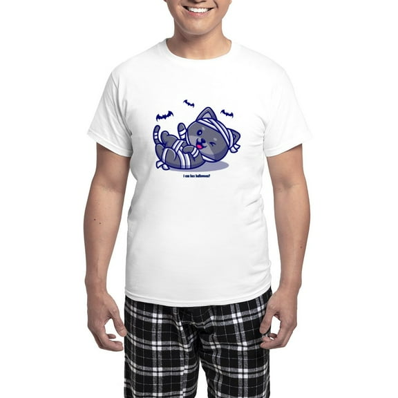 CafePress - I Can Has Halloween? Pajamas - Men's Light Loose Fit Cotton Pajama Set