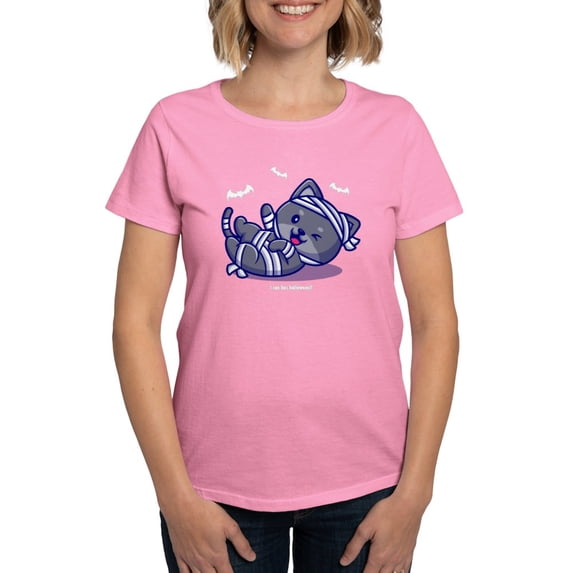 CafePress - I Can Has Halloween? White Text Women's Value T Shirt - Women's Traditional Fit Dark T-Shirt
