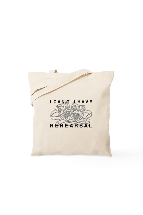 - I Can't I Have Rehearsal W LG Drama Masks Tote Bag - Unisex Canvas Tote Bag, Beige, 1-Piece