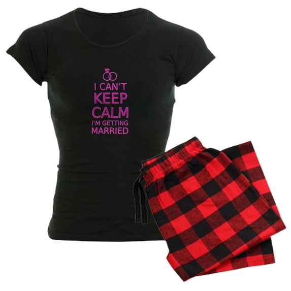 CafePress - I Cant Keep Calm, Im Getting Married Pajamas - Women's Short Sleeve Print T-Shirt and Pants Dark Cotton Pajama Set