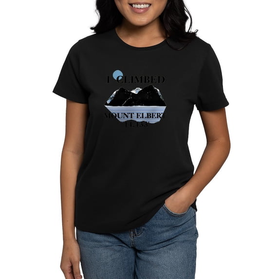 CafePress - I Climbed Mount Elbert Women's Dark T Shirt - Women's Traditional Fit Dark T-Shirt
