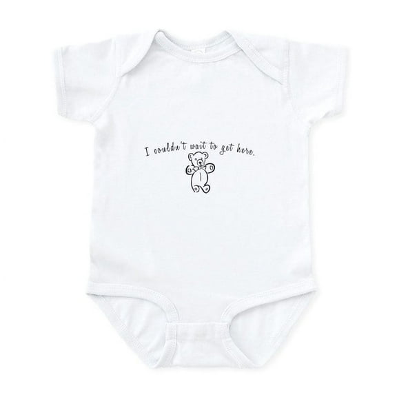 CafePress - I Couldn't Wait To Get Here! Infant Bodysuit - Baby Light Bodysuit, Size Newborn - 24 Months