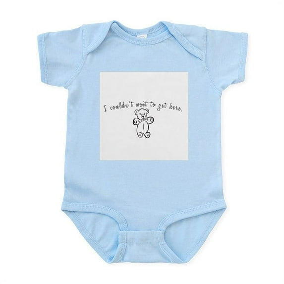 CafePress - I Couldn't Wait To Get Here! Infant Bodysuit - Baby Light Bodysuit, Size Newborn - 24 Months