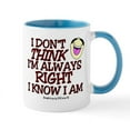 thumbnail image 1 of CafePress - I DON't THINK I'm ALWAYS RIGHT... Mug - 11 oz Ceramic Mug - Novelty Coffee Tea Cup, 1 of 4