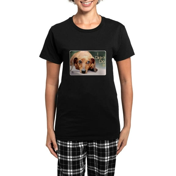 CafePress - I Didn't Do It Dachshund Women's Dark Pajamas - Women's Short Sleeve Print T-Shirt and Pants Dark Cotton Pajama Set