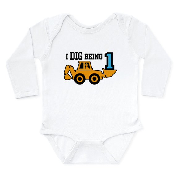 CafePress - I Dig Being 1 Long Sleeve Infant Bodysuit - Long Sleeve Cotton Baby Bodysuit