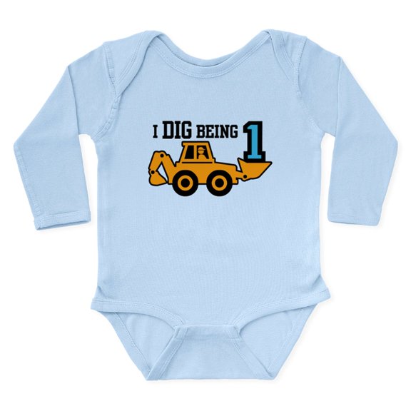 CafePress - I Dig Being 1 Long Sleeve Infant Bodysuit - Long Sleeve Cotton Baby Bodysuit