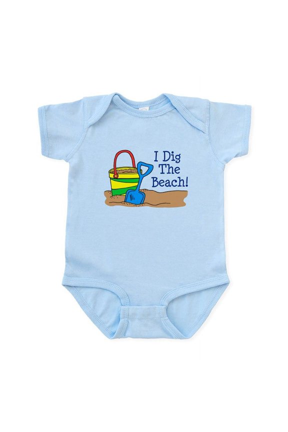 - I Dig The Beach Infant Bodysuit - Baby Light Bodysuit, Size Newborn - 24 Months