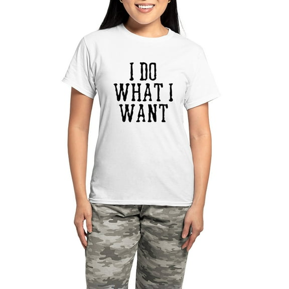 CafePress - I Do What I Want Women's Light Pajamas - Women's Short Sleeve Print T-Shirt and Pants Light Cotton Pajama Set