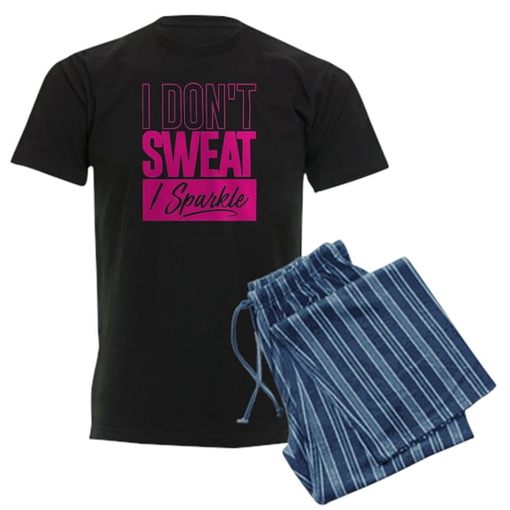 CafePress - I Don't Sweat Pink Men's Dark Pajamas - Men's Dark Loose Fit Cotton Pajama Set