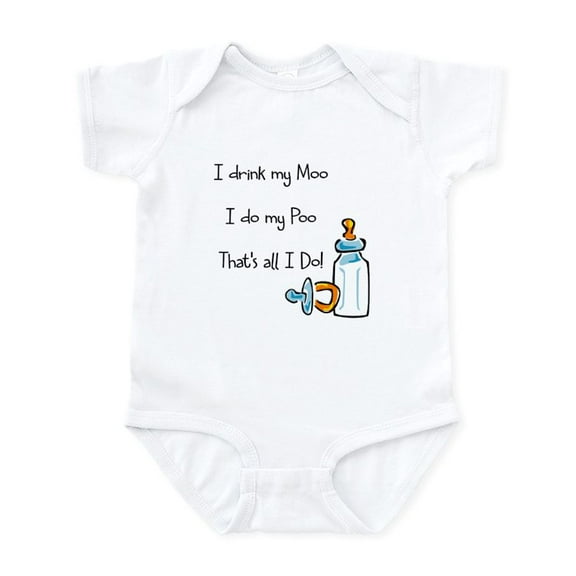 CafePress - I Drink My Moo Baby Gifts Infant Bodysuit - Baby Light Bodysuit, Size Newborn - 24 Months