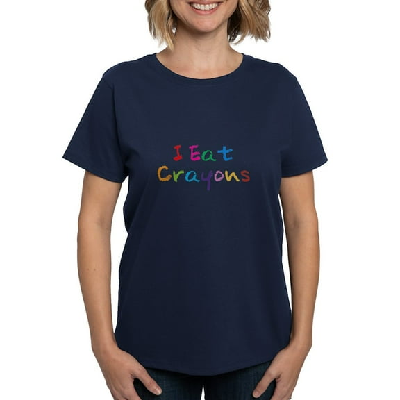 CafePress - I Eat Crayons Women's Dark T Shirt - Women's Traditional Fit Dark T-Shirt