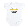 thumbnail image 1 of CafePress - I Get My Awesome From My Cousin Body Suit - Baby Light Bodysuit, Size Newborn - 24 Months, 1 of 4