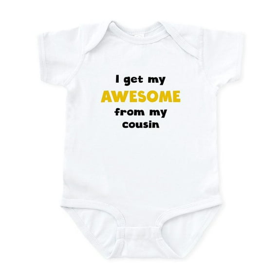 CafePress - I Get My Awesome From My Cousin Body Suit - Baby Light Bodysuit, Size Newborn - 24 Months