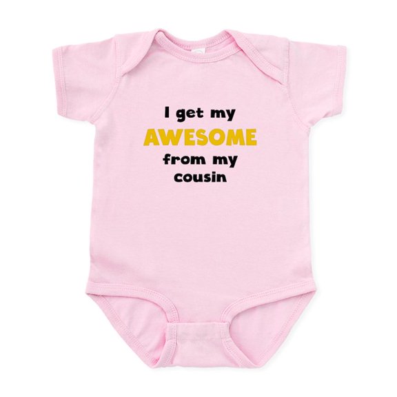 CafePress - I Get My Awesome From My Cousin Body Suit - Baby Light Bodysuit, Size Newborn - 24 Months