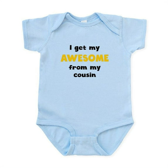 CafePress - I Get My Awesome From My Cousin Body Suit - Baby Light Bodysuit, Size Newborn - 24 Months