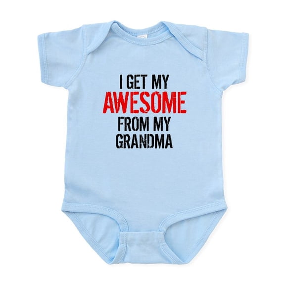 CafePress - I Get My Awesome From My Grandma Body Suit - Baby Light Bodysuit, Size Newborn - 24 Months